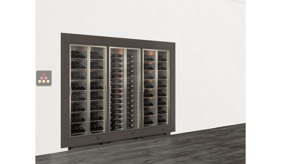Combiné encastrable de 3 vitrines à vin modulaires multi-températures - Usage pro