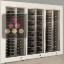 Built-in modular combination of 3 professional multi-temperature wine display cabinets - Horizontal/inclined bottles - Flat frame ACI-PAR3106E