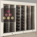 Built-in modular combination of 3 professional multi-temperature wine display cabinets - Horizontal/inclined bottles - Flat frame ACI-PAR37001ME