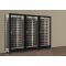 Combiné de 3 vitrines à vin professionnelles multi-usages - 3 cotés vitrés - Habillage magnétique interchangeable - Bouteilles horizontales