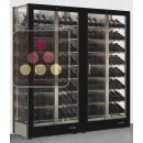 Combination of 2 professional multi-purpose wine display cabinet - 3 glazed sides - Magnetic and interchangeable cover ACI-TMR26000P