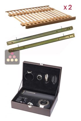 Lot de 2 clayettes coulissantes + Coffret du sommelier 6 accessoires