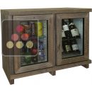 Mini-cave à vin & Mini-bar 100% silencieux avec habillage bois personnalisable ACI-WNB210