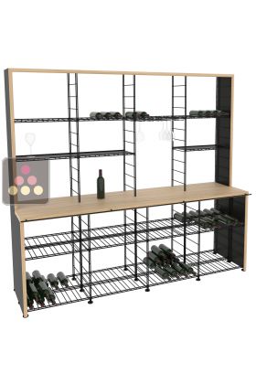 Meuble de stockage en acier avec comptoir de dégustation en Hêtre