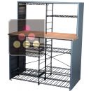 Steel tasting and storage furniture with solid Oak wook counter-top  ACI-ADV926
