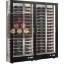 Combination of 2 professional multi-temperature wine display cabinets - 36cm deep - 3 glazed sides - Magnetic and interchangeable cover ACI-TMH26000H