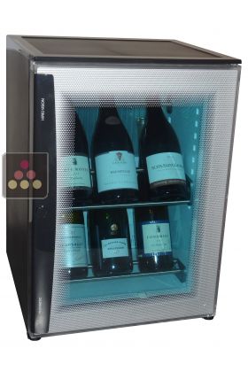 Mini-cave à vin 100% silencieuse pour 8 bouteilles à porte bleue