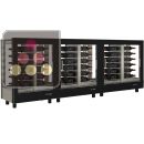 Combiné de 3 vitrines à vin professionnelles multi-usages - 4 cotés vitrés - Bouteilles horizontales - Habillage magnétique interchangeable ACI-TMR22000HI