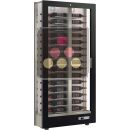 Professional multi-temperature wine display cabinet - 3 glazed sides - 36cm deep - Horizontal bottles - Magnetic and interchangeable cladding ACI-TMH16000H