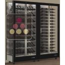 Combination of 2 professional multi-purpose wine display cabinet - 3 glazed sides - Horizontal/inclined bottles - Magnetic and interchangeable cover ACI-TMR26000M