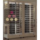 Combination of 2 professional multi-temperature wine display cabinets - 4 glazed sides - Horizontal bottles - Magnetic and interchangeable cover ACI-TMR26000HI