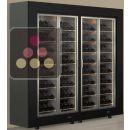 Freestanding combination of two professional multi-temperature wine display cabinets - Inclined bottles - Flat frame ACI-PAR2100LP