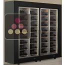 Freestanding combination of two professional multi-temperature wine display cabinets - Inclined bottles - Flat frame ACI-PAR27000P