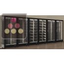 Combiné de 6 vitrines à vin professionnelles multi-usages - 3 cotés vitrés - Bouteilles horizontales/inclinées - Habillage magnétique interchangeable ACI-TMR66000M