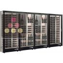 Combination of 4 professional multi-temperature wine display cabinets - 36cm deep - 3 glazed sides - Magnetic and interchangeable cover ACI-TMH46000M