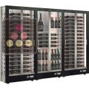 Combination of 3 professional multi-temperature wine display cabinets - 36cm deep - 3 glazed sides - Magnetic and interchangeable cover ACI-TMH36000M