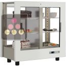 Professional refrigerated display cabinet for dessert and snacks - 4 glazed sides - Wooden cladding ACI-TCA209