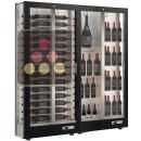 Combination of 2 professional multi-temperature wine display cabinets - 36cm deep - 3 glazed sides - Magnetic and interchangeable cover ACI-TMH26001M