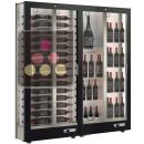 Combiné de 2 vitrines à vin multi-températures - Usage pro - P36cm - 3 côtés vitrés - Habillage magnétique interchangeable ACI-TMH26001M