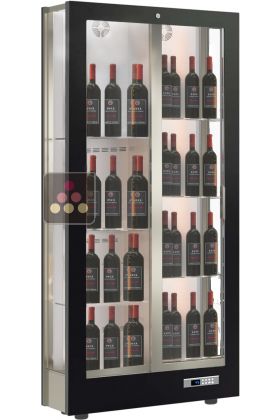 Vitrine à vin multi-usages service et conservation - P36cm - Usage pro - 3 côtés vitrés - Bouteilles verticales