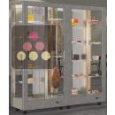 Combination of 2 professional refrigerated display cabinets for cheese/cured meat and snack/desserts - 4 glazed sides - Magnetic and interchangeable cover ACI-TMR26900I