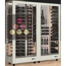 Combiné de 2 vitrines à vin professionnelles multi-usages - 4 cotés vitrés - Habillage magnétique interchangeable ACI-TMR26000MI
