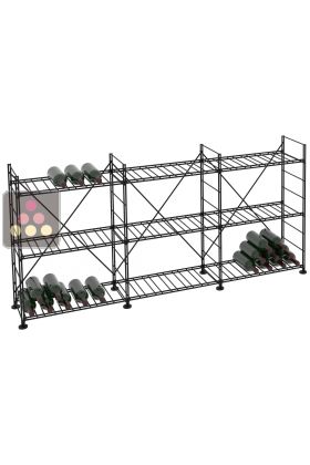 Rangements modulaires métalliques pour 231 bouteilles - H90cm