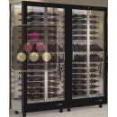 Combination of 2 professional multi-purpose wine display cabinet - 4 glazed sides - Magnetic and interchangeable cover ACI-TMR26002MI