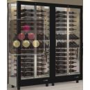 Combiné de 2 vitrines à vin professionnelles multi-usages - 4 cotés vitrés - Habillage magnétique interchangeable ACI-TMR26002MI