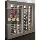 Combination of 2 professional multi-temperature wine display cabinet - 36cm deep - Horizontal bottles ACI-PAH2100L