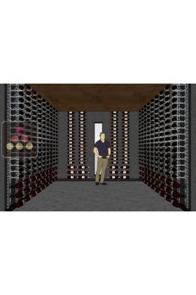 Supports muraux de présentation des vins en fil d'acier pour 1056 bouteilles et 132 magnums 