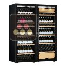 Combination of a single temperature wine cabinet and a 3 temperatures multipurpose wine cabinet - Inclined bottles - Full Glass door ACI-TRT711FP