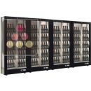 Combination of 4 professional multi-temperature wine display cabinets - 36cm deep - 3 glazed sides - Magnetic and interchangeable cover ACI-TMH46000P