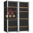 Combination of 2 single temperature wine cabinets - Storage shelves ACI-ART251