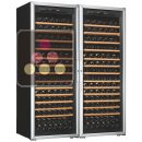 Combination of 2 single temperature wine cabinets for ageing and storage - Sliding shelves ACI-ART251TC