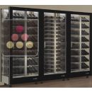 Combiné de 3 vitrines à vin professionnelles multi-usages - 3 cotés vitrés - Bouteilles inclinées/horizontales - Habillage magnétique interchangeable ACI-TMR36001M