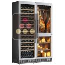 Built-in combination of a multi-temperature wine cabinet, and a cheese & delicatessen cabinet - Stainless steel front ACI-CFI2670CE