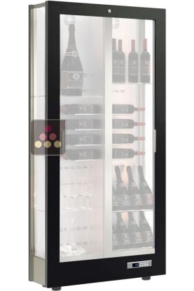 Vitrine à vin multi-températures - Usage pro - 3 côtés vitrés - P36cm - Habillage magnétique interchangeable - Sans équipement intérieur