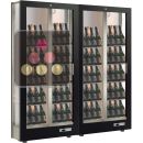 Combination of 2 professional multi-temperature wine display cabinets - 36cm deep - 3 glazed sides - Magnetic and interchangeable cover ACI-TMH26000P