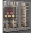 Combination of 2 refrigerated display cabinets for chocolates presentation - 3 glazed sides - Magnetic and interchangeable cover ACI-TMR26600