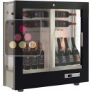 Vitrine à vin multi-températures - Usage pro - 3 côtés vitrés - P36cm - Équipement mixte - Habillage bois ACI-TCH12000M