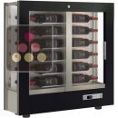 Professional multi-temperature wine display cabinet - 36cm deep - 3 glazed sides Horizontal bottles - Wooden cladding ACI-TCH12000H