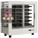 Professional multi-temperature wine display cabinet - 3 glazed sides - Horizontal bottles - Wooden cladding ACI-TCR12000H