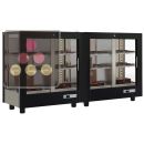 Combination of 2 refrigerated display cabinets for chocolates presentation - 3 glazed sides - Magnetic and interchangeable cover ACI-TMR22600