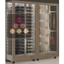 Combination of 2 professional refrigerated display cabinets for wine, cheese and cured meat - 3 glazed sides - Magnetic and interchangeable cover ACI-TMR26900H