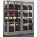 Combiné de 2 vitrines à vin professionnelles multi-usages - 4 cotés vitrés - Habillage magnétique interchangeable ACI-TMR26000VI