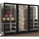Combination of 3 professional refrigerated display cabinets for wine, cheese and cured meat - 3 glazed sides - Magnetic and interchangeable cover ACI-TMR36900M