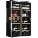 Combined 2 Single temperature wine service & storage cabinets - Stainless steel frame ACI-CLC220V