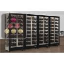 Combiné de 4 vitrines à vin professionnelles multi-usages - 4 cotés vitrés - Habillage magnétique interchangeable ACI-TMR46000PI