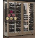 Combiné de 2 vitrines à vin professionnelles multi-usages - 4 cotés vitrés - Habillage magnétique interchangeable ACI-TMR26003MI